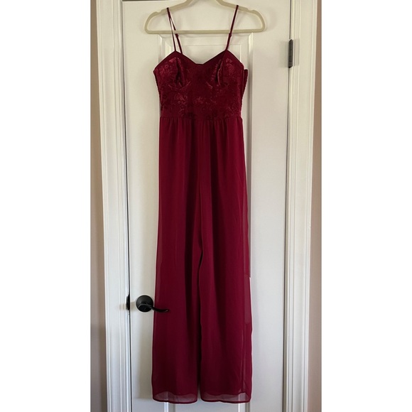 Xhilaration Jumpsuit with Velour and Chiffon - Picture 4 of 4